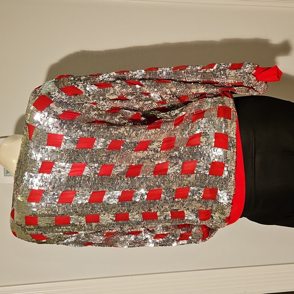Jenny Gidding Red & Silver Sequin Top - Picture 4 of 4